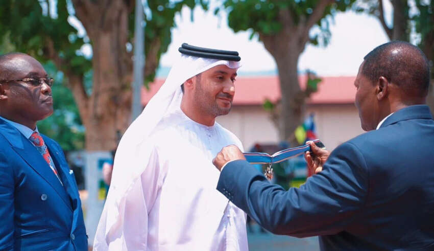 CAR President Honors UAE CEO Ali Alshimmari with Commander of the Order of Central African Merit CAR President Honors UAE CEO Ali Alshimmari with Commander of the Order of Central African Merit - president honors