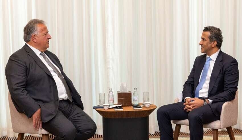 Al Hajeri discusses investment and cooperation opportunities with Moderna in advanced pharmaceuticals Al Hajeri discusses investment and cooperation opportunities with Moderna in advanced pharmaceuticals - hajeri discusses